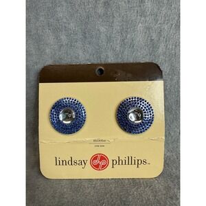 Shoe Snaps Lindsay Phillips Charms Women Blue Silver Rhinestone Glam Jewelry